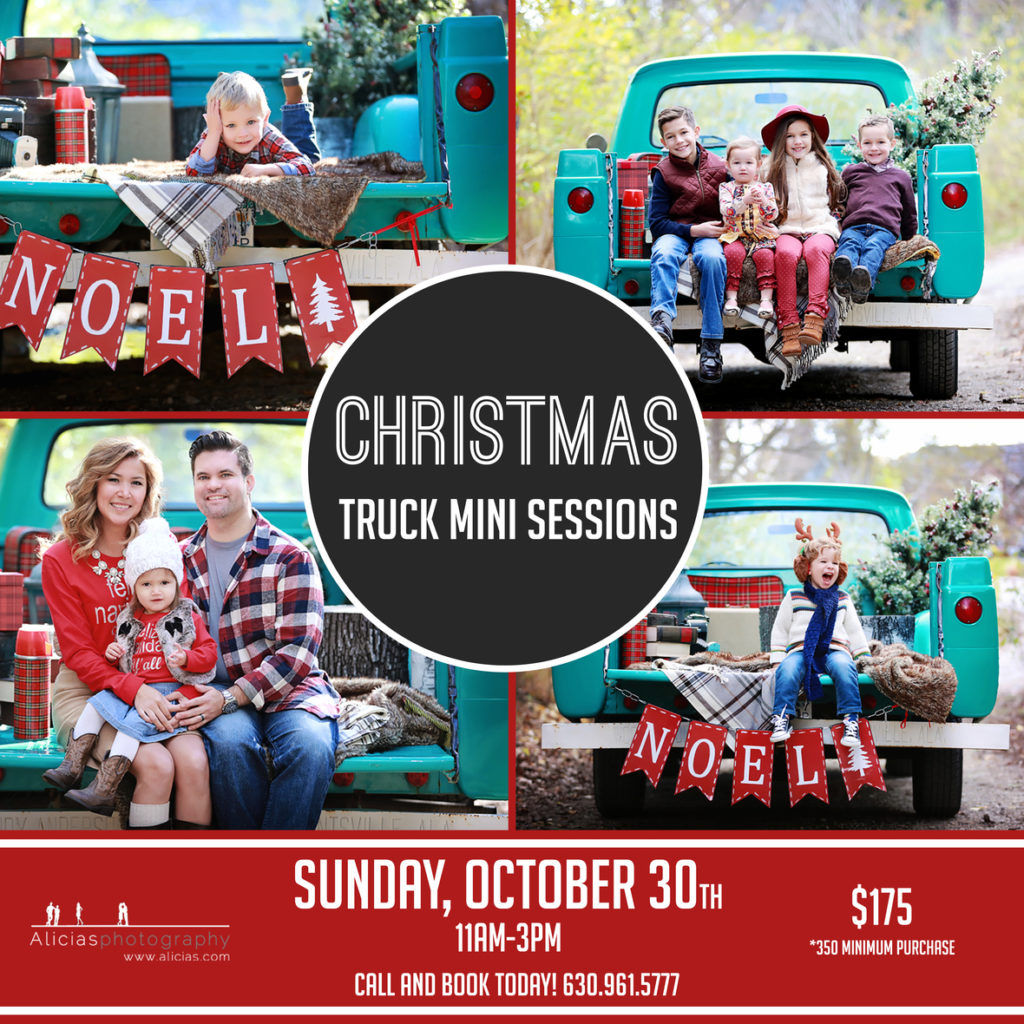 Naperville Chicago Hinsdale Holiday Christmas Truck Mini Sessions