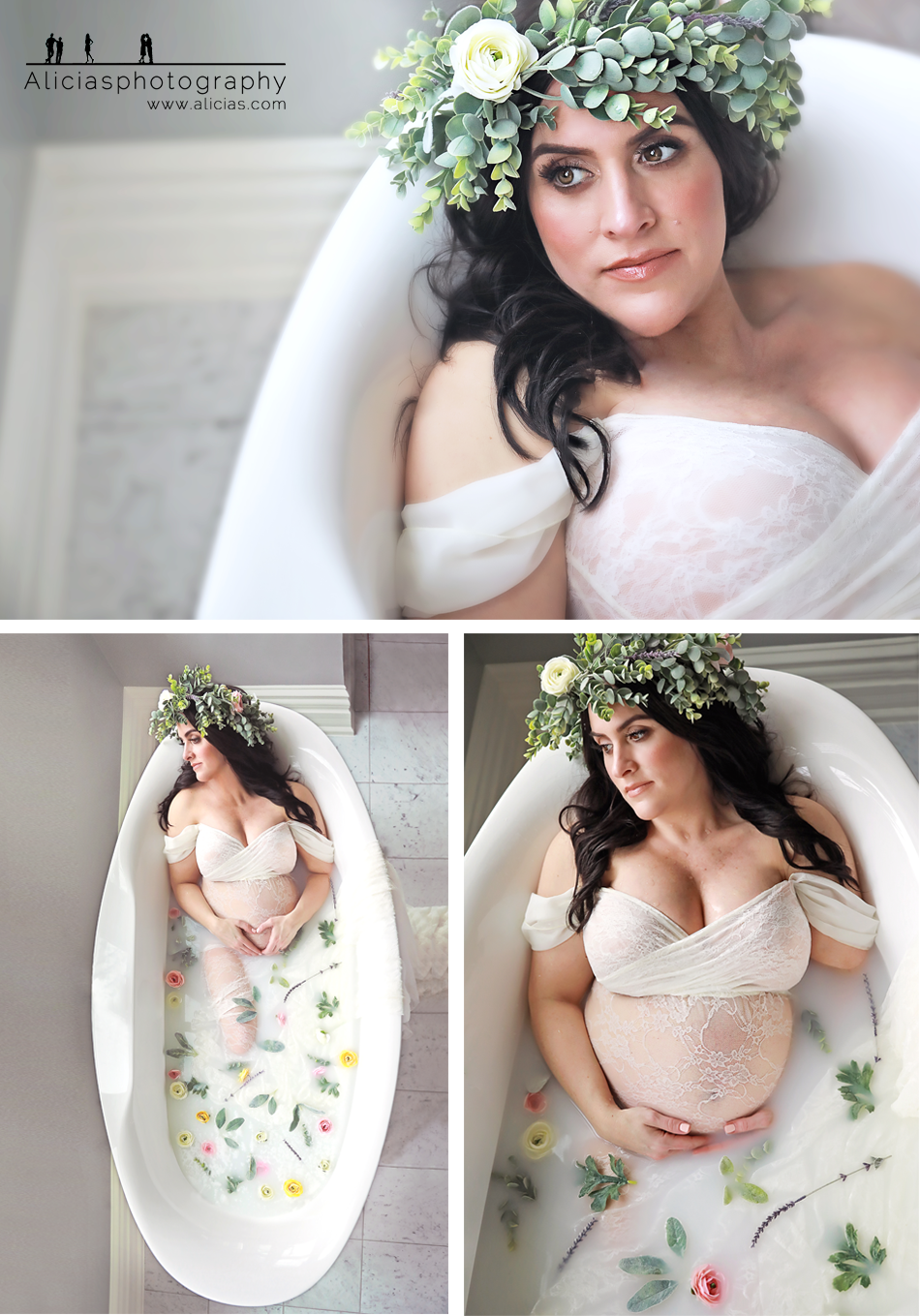 Romantic Milk Bath Maternity Photography Session Naperville, Chicago, Alicia's Photography, Baby Bump, Pregnancy Photography, Maternity Photography